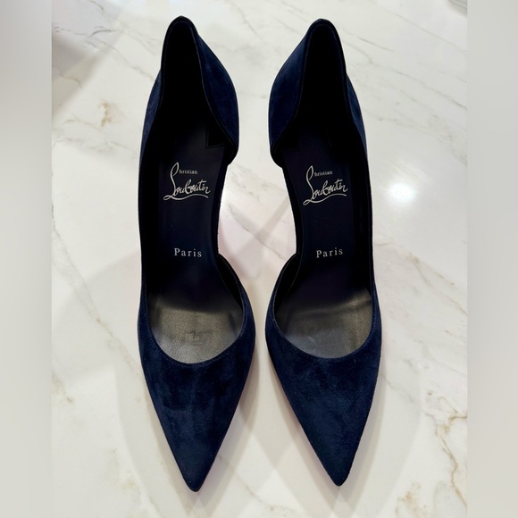Christian Louboutin Shoes - Christian Louboutin Dark Blue Suede Heels